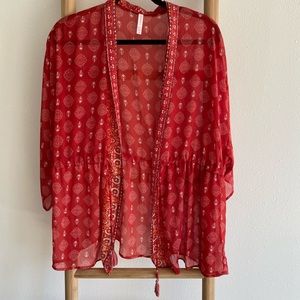 Xhilaration Red Kimono - Size XS/S